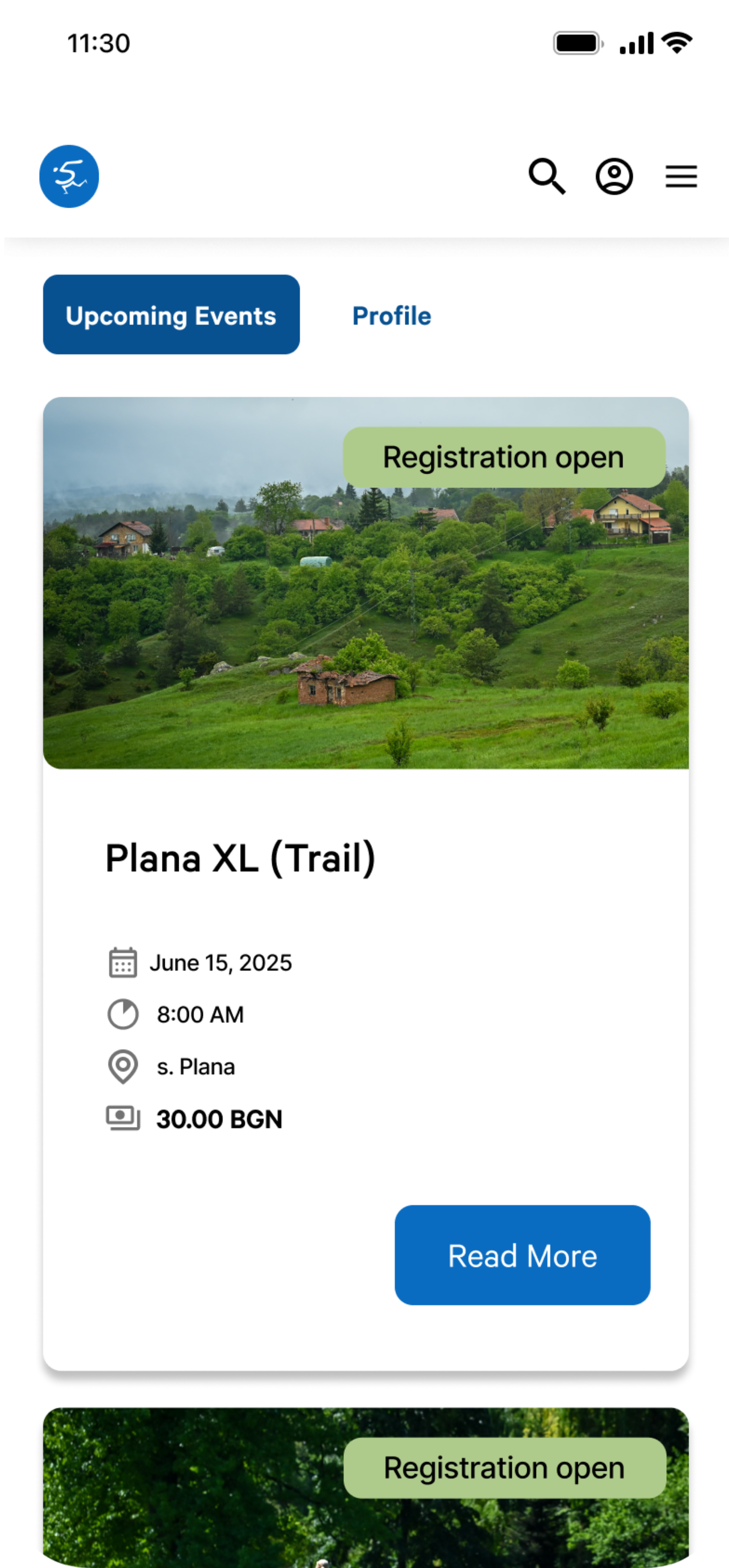 A mobile and desktop mock-ups of final design for a park run project.
